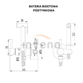 INVENA - Podomítková bidetová baterie, černá BP-00-B04-L