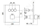 PAFFONI - Compact Box Termostatická baterie pod omítku, pro 3 spotřebiče, chrom CPT519CR