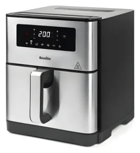 Breville VDF131X stříbrná/černá / Horkovzdušná fritéza / 1700 W / 9 l / dotykový displej / 6 programů (VDF131X)