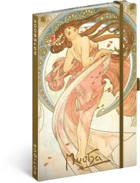 NOTIQUE Notes Alfons Mucha – Tanec, linkovaný, 13 x 21 cm (A-34386)
