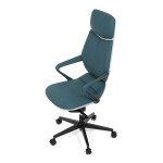 Kancelářské křeslo, zelená ekokůže, houpací mechanismus s aretací ve 4 polohách, kovový kříž, kolečka pro tvrdé povrchy