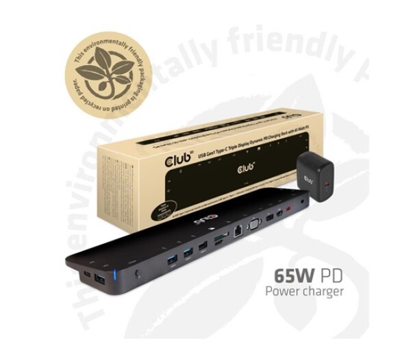 Club3D Dokovací stanice USB-C 14v1, 1xDP, 1xHDMI, 1xVGA, 2xUSB-C, 5xUSB, čtečka SD karet, černá EDF_795186