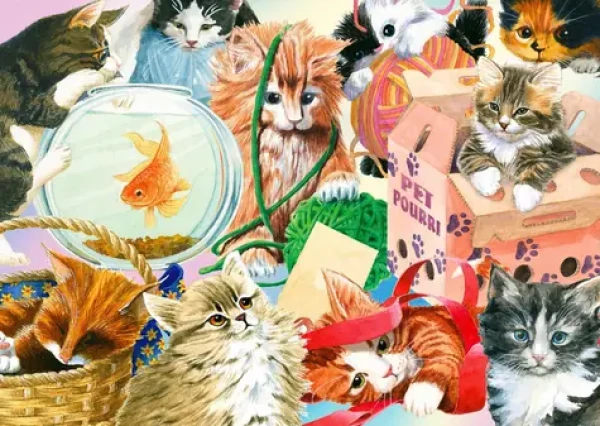 ENJOY Puzzle Zvědavé kočky