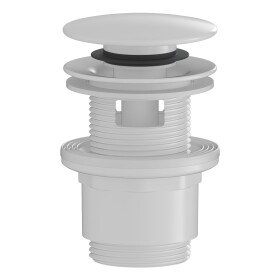 CERANO Umyvadlová výpusť - 5/4“ click-clack s přepadem - plast - 35/50mm - bílá lesklá