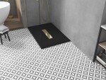 MEXEN/S - Toro obdélníková sprchová vanička SMC 100 x 80, černá, mřížka zlatá 43708010-G