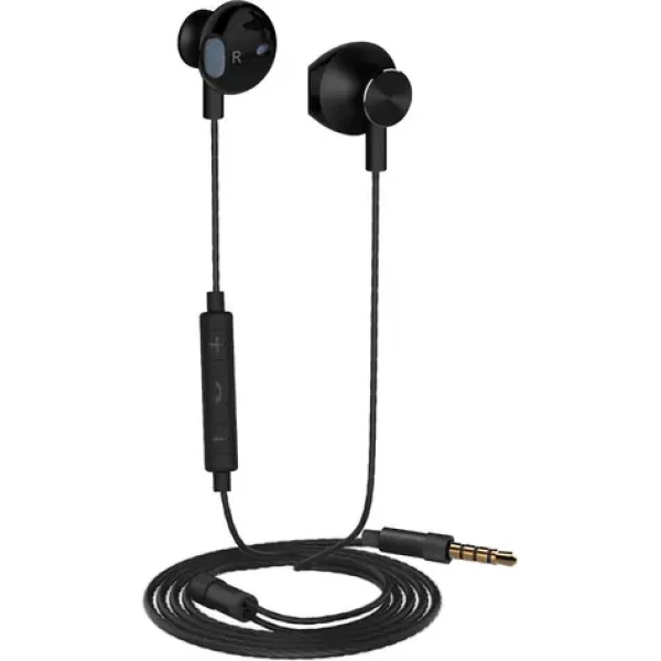YENKEE YHP 305BK černá / sluchátka s mikrofonem / ovládání hlasitosti / 3.5 mm jack / kabel 1.2 m (8590669262649)