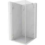 MEXEN/S - Lunar-B sprchový kout dveře křídlové levá 80 x 80, transparent, zlato kartáčovaná 832-080-080-55-00-L
