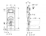 GEBERIT - Duofix Předstěnová instalace pro závěsné WC, se splachovací nádržkou Sigma 12 cm, s hygienickým proplachem, výška 1,2 m 111.057.00.1