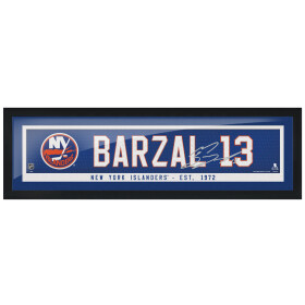 Mustang Obraz v rámu New York Islanders NHL Mathew Barzal 6" x 22" Replica Autograph