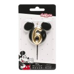 Dortisimo Dekora svíčka Mickey černo-zlatá číslo 6