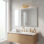 Koupelnové nástěnné LED svítidlo APP1865-1W 80 cm BRUSH GOLD OSW-66021