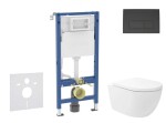 GEBERIT - Duofix Set předstěnové instalace, klozetu Oudee Vortex a sedátka softclose, tlačítko Delta50, matná černá SANI11CA5149B