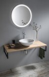 SAPHO - BLOK kamenné umyvadlo na desku Ø 42cm, bílá carrara mat 2401-42