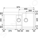 FRANKE - Maris Fragranitový dřez MRG 651, 970x500 mm, kašmír 114.0505.615