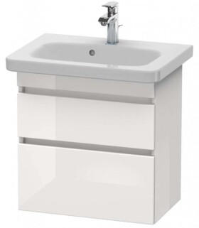 DURAVIT - DuraStyle Umyvadlová skříňka Compact, 61x58x37 cm, 2 zásuvky, lesklá bílá DS647902222