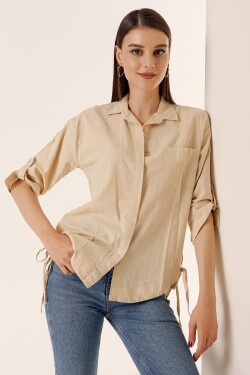 By Saygı Shirt with Buttons on the Sleeves, One Pocket