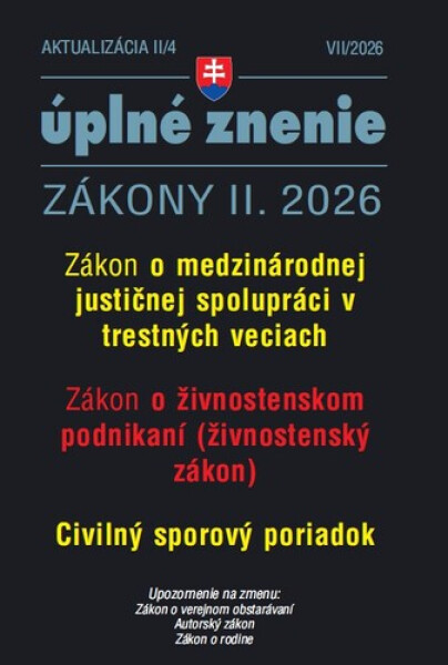 Aktualizácia II/4 2026 – Trestné právo a Civilné spo