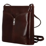 Luxusní dámská kožená crossbody kabelka Liara, hnědá