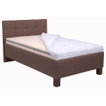 Čalouněná postel Mary 140x200, hnědá, včetně matrace