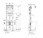 GEBERIT - Duofix Instalační prvek pro výlevku, 175 cm, se splachovací nádržkou pod omítku Sigma 12 cm 111.565.00.2