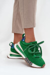 Semišové dámské tenisky na platformě s hrubým šněrováním Artiker 55C0136 zelené 39