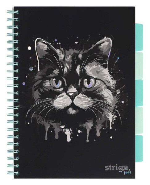 Spirálový blok A4, 100l, 80g, linkovaný - Kočka