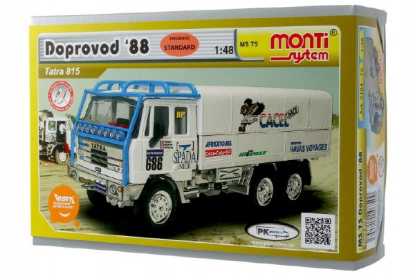 Stavebnice Monti System MS 75 Dakar doprovo 1988 Tatra 815 1:48 v krabici 22x15x6cm