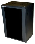 XtendLan Rozvaděč nástěnný 18U 600x450 černý / Rozvaděč / rozložený / skleněné dveře / nosnost 60 kg (WS-18U-64-BL-U)