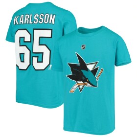 Outerstuff Dětské Tričko Erik Karlsson #65 San Jose Sharks Name Number Velikost: Dětské 14 let)