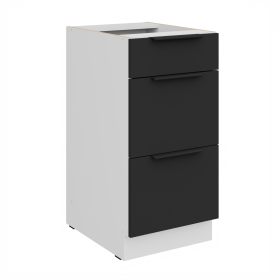 Spodní skříňka Aria 40 D 3S BB - Premium Box Barva korpusu: Bílá, Barva dvířek: BL - Black AFM