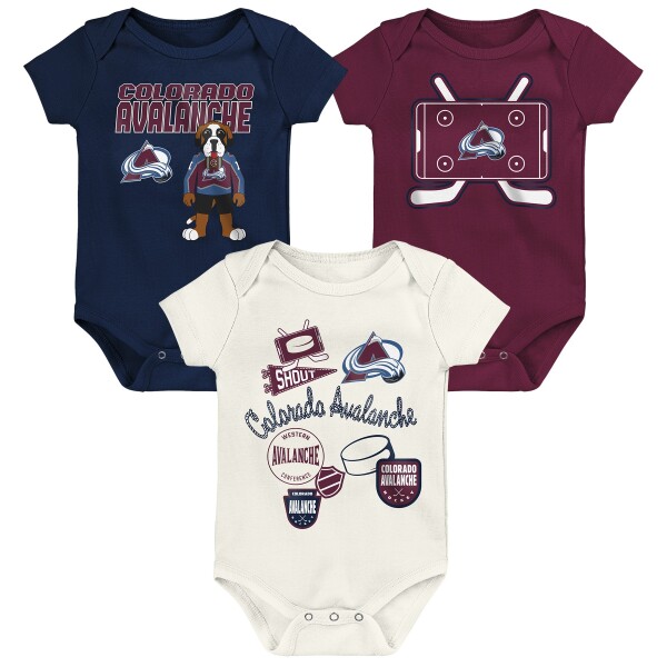 Outerstuff Dětské body Colorado Avalanche NHL Littlest Player 3Pk Creeper Se Velikost: Batole 3-6 Měsíců