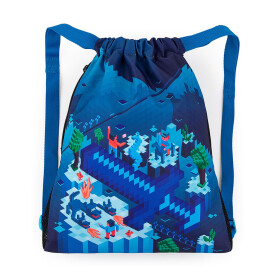 Bagmaster SÁČEK PRIM 22 D školní na přezůvky / tělocvik - kostičkový svět Modrá 1.2 l 220208