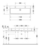 DURAVIT - Vero Air Dvojumyvadlo nábytkové 120x47 cm, s přepadem, s otvory pro baterie, bílá 2350120026