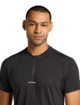 Pánské merino tričko s krátkým rukávem ICEBREAKER Mens 125 Cool-Lite Speed SS Quarter Zip, Black velikost: S