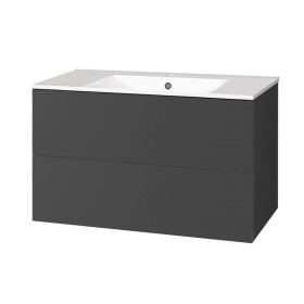 MEREO - Aira, koupelnová skříňka s keramickym umyvadlem 101 cm, antracit CN752