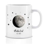 Personalizovaný klasický bílý keramický hrníček 300 ml s měsíční fází