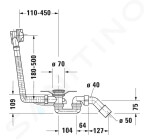 DURAVIT - Příslušenství Vanová odtoková a přepadová souprava, bovden, chrom 791287000001000