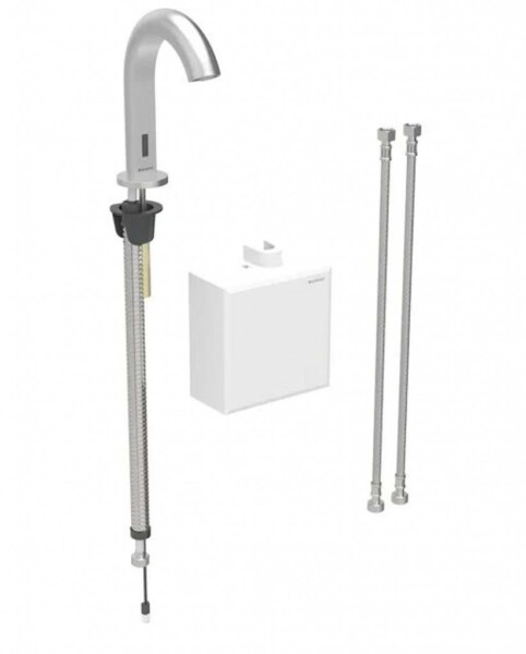 GEBERIT - Piave Elektronická umyvadlová baterie, napájení z generátoru, easy to clean, Bluetooth, kartáčovaná nerez 116.166.SN.1