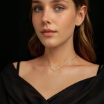 Stříbrný perlový náhrdelník Dariana - 0,1 ct MOISSANITE + CERTIFIKÁT, Stříbrná 40 cm + 5 cm (prodloužení)