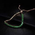 Náramek Swarovski Elements Cianoti Smaragd Gold, Zelená 14 cm + 9 cm (prodloužení)