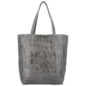 Módní dámská kožená kabelka na rameno Naysa, šedá