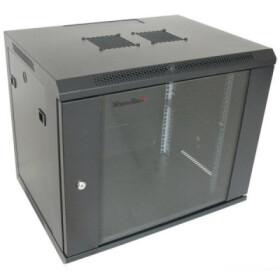 XtendLan 19" nástěnný rozvaděč 12U 600x600, nosnost 60 kg, skleněné dveře, rozložený, černý EDF_10102692