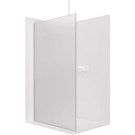 CERANO Sprchová zástěna Walk-in Onyx Top Round L/P - 8 mm - kulatá vzpěra - bílá matná, mléčné sklo - 110x200 cm