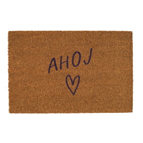 Bella Rose Rohožka z kokosových vláken Ahoj / Srdíčko, přírodní barva
