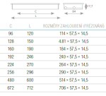 Tulip Nábytková úchytka zápustná Anetta rozteč: 128mm hliník