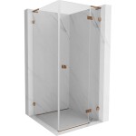 MEXEN/S - Lunar L sprchový kout dveře křídlové pravá 80 x 80, transparent, růžové zlato 834L-080-080-60-00-P