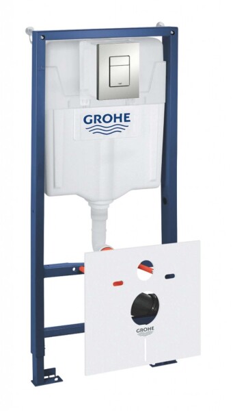 GROHE - Rapid SL Předstěnová instalace s nádržkou pro závěsné WC, souprava Fresh a tlačítko Skate Cosmopolitan, matný chrom 39449000