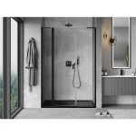 MEXEN/S - Mist L sprchové dveře křídlové 145, transparent, černá 8A4L-145-001-70-00