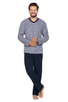 Pánské pyžamo 589 - REGINA sv.šedá-vzor XL