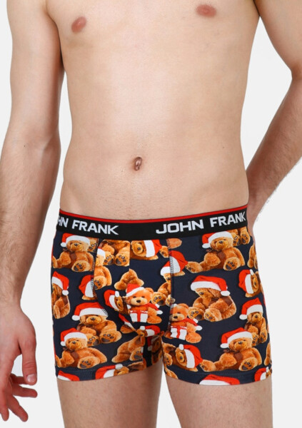 Pánské boxerky John Frank JFBD08 Tm. modrá M